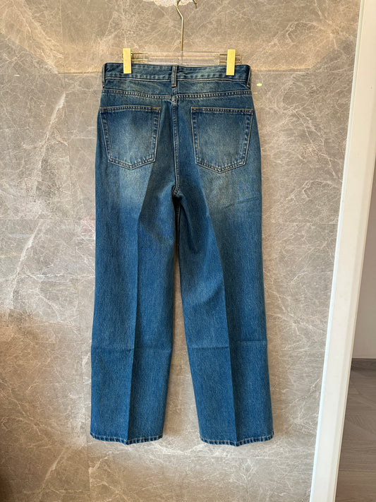 Louis Vuitton Straight-Leg Denim Jeans – Blue with Monogram Pocket Detail