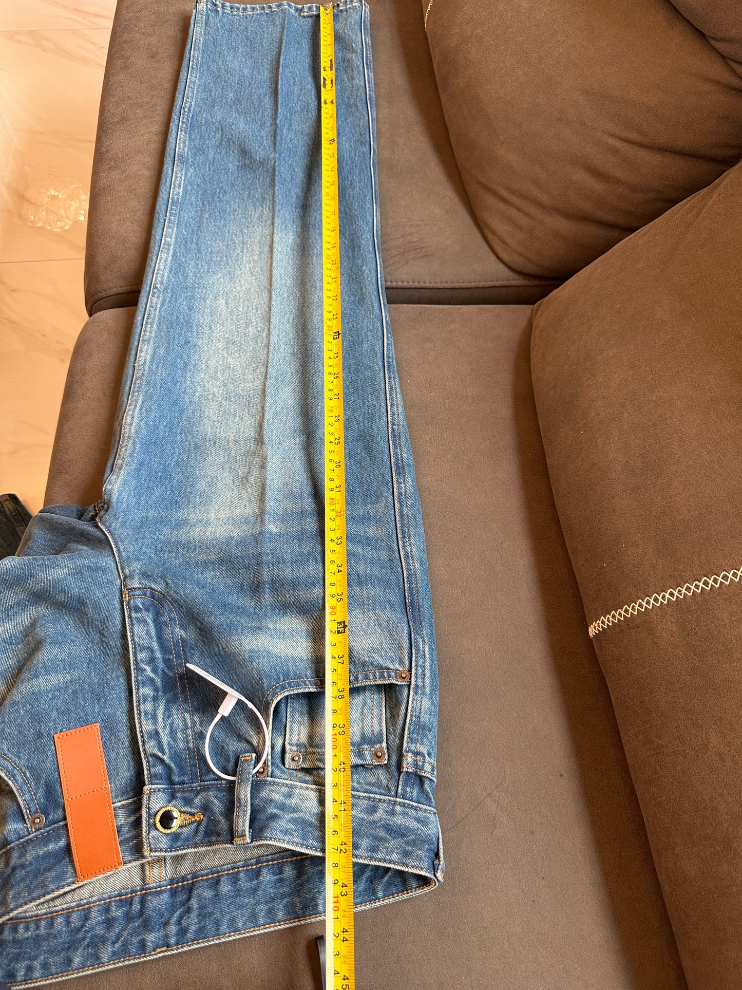 Louis Vuitton Straight-Leg Denim Jeans – Blue with Monogram Pocket Detail