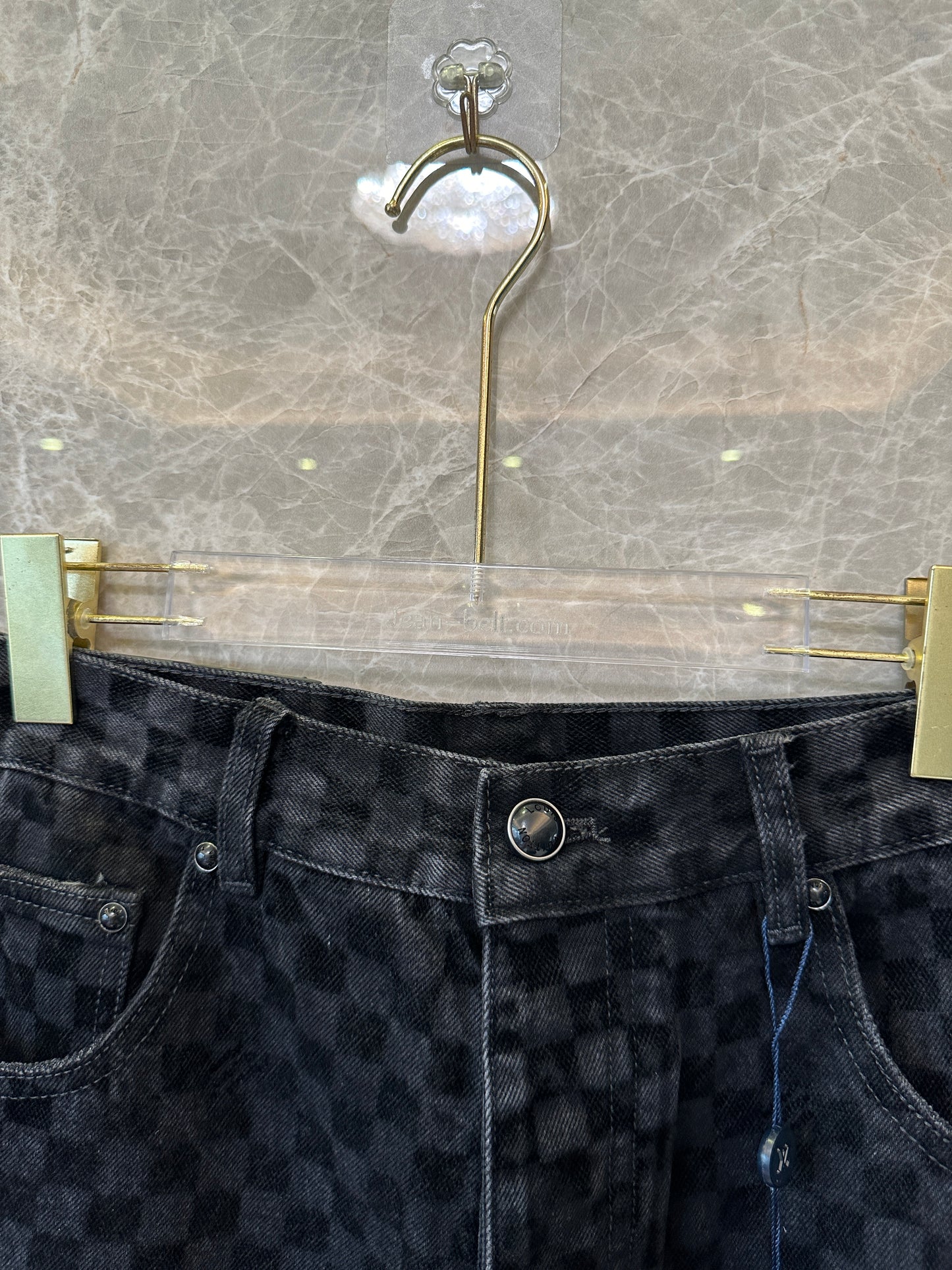 Louis Vuitton Damier Graphite Denim Pants RM265M CCU HSD 77W Black Checkered Jeans