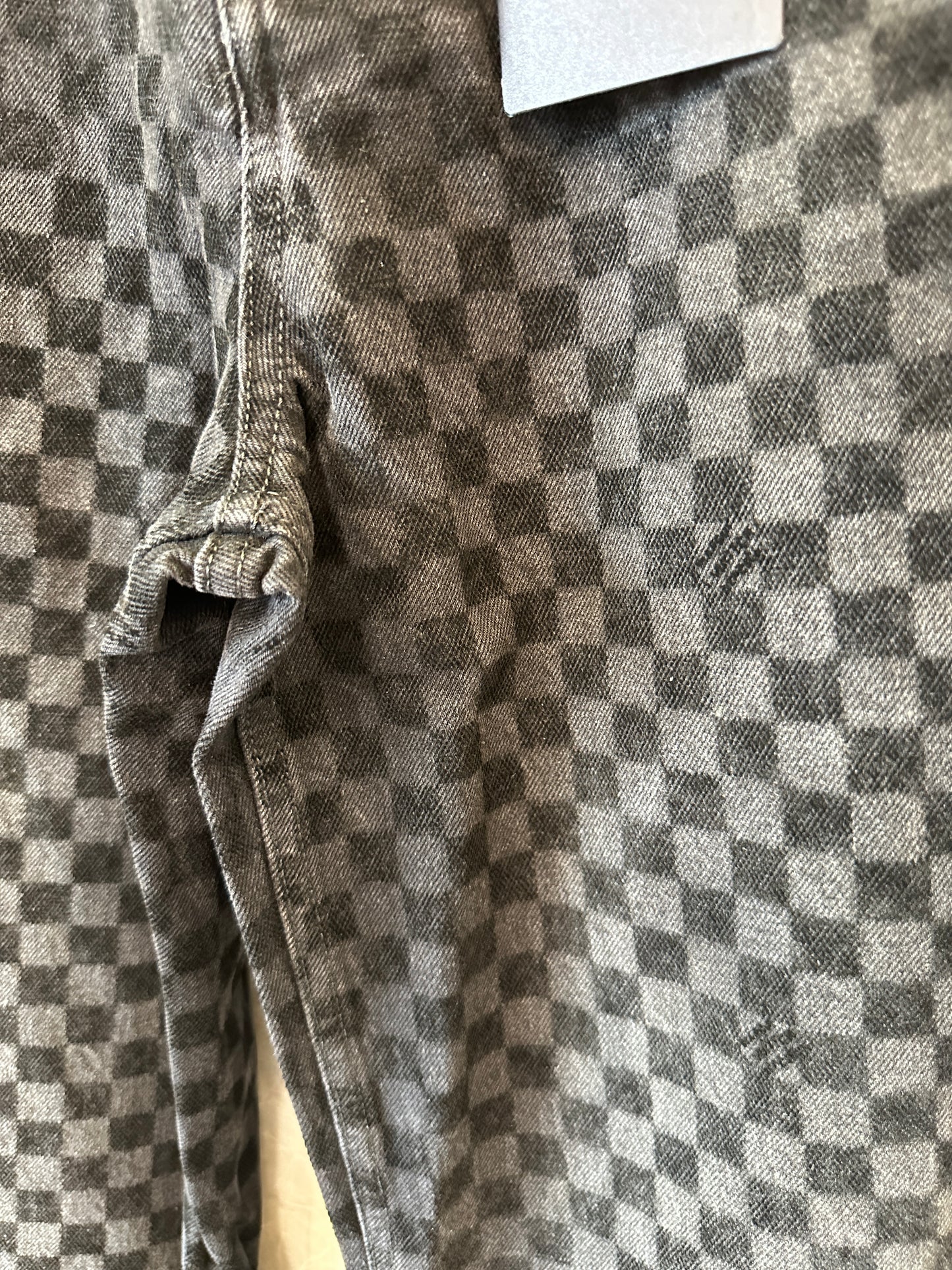 Louis Vuitton Damier Graphite Denim Pants RM265M CCU HSD 77W Black Checkered Jeans