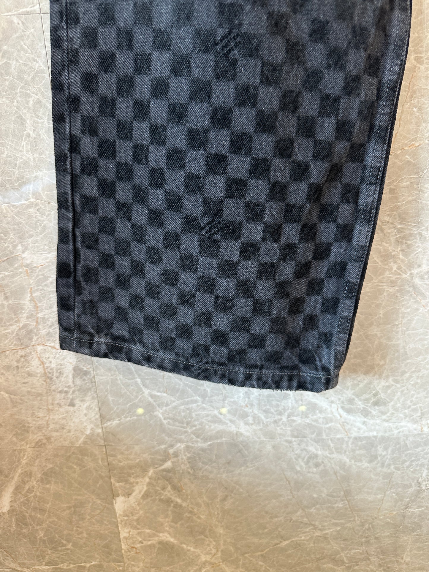 Louis Vuitton Damier Graphite Denim Pants RM265M CCU HSD 77W Black Checkered Jeans
