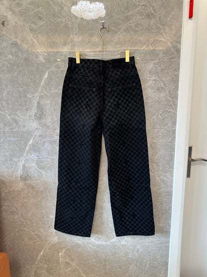 Louis Vuitton Damier Graphite Denim Pants RM265M CCU HSD 77W Black Checkered Jeans