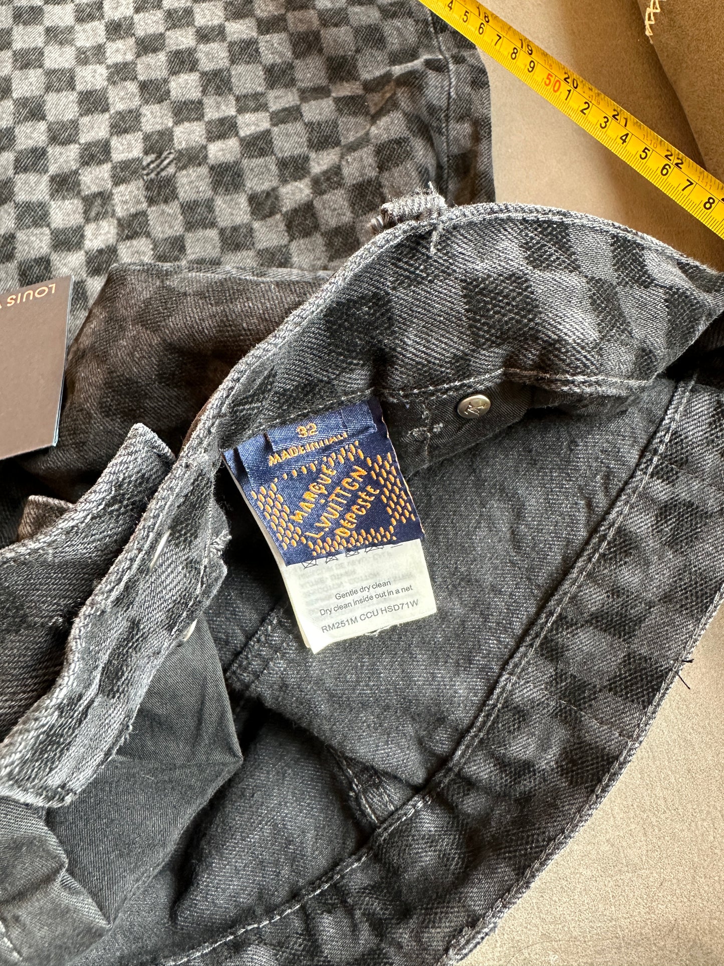 Louis Vuitton Damier Graphite Denim Pants RM265M CCU HSD 77W Black Checkered Jeans