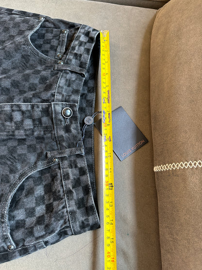 Louis Vuitton Damier Graphite Denim Pants RM265M CCU HSD 77W Black Checkered Jeans