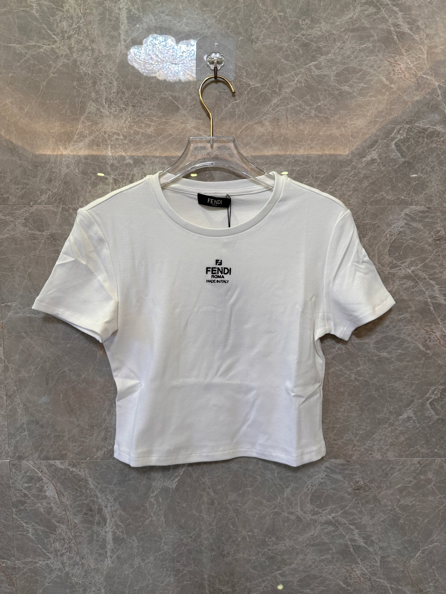 Camiseta corta Fendi para mujer - blanca