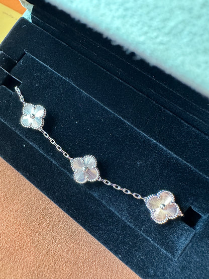 Van Cleef & Arpels Vintage Alhambra 5 Motifs Bracelet Sterling Silver