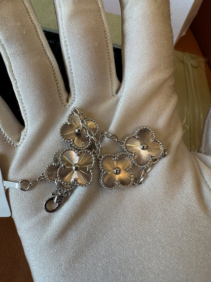 Van Cleef & Arpels Vintage Alhambra 5 Motifs Bracelet Sterling Silver