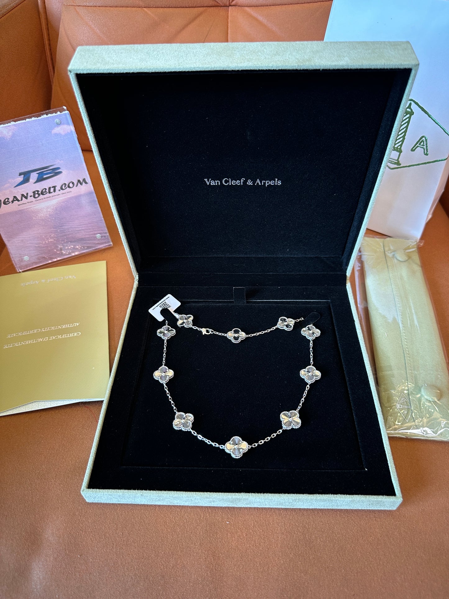 Van Cleef & Arpels Silver Clover Necklace 10 Motifs
