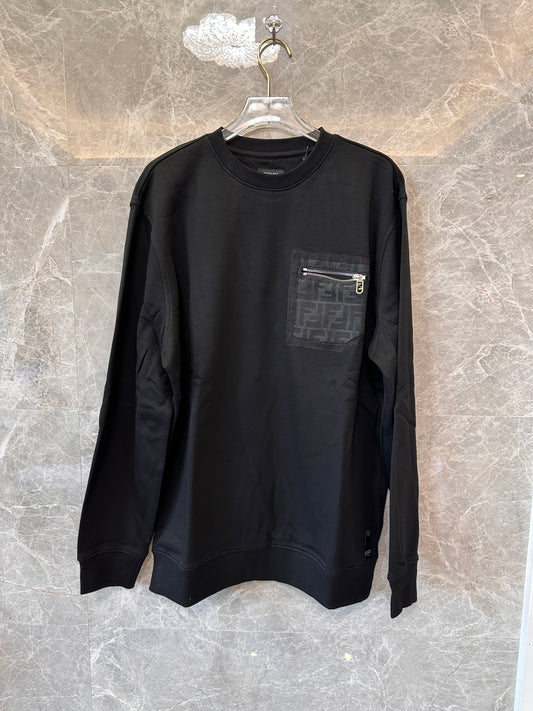 Camiseta básica de manga larga negra de Fendi