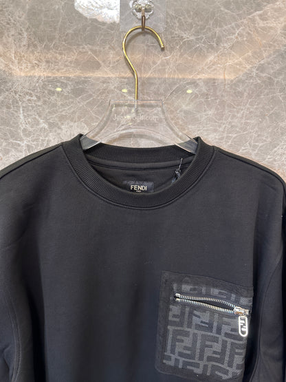 Camiseta básica de manga larga negra de Fendi