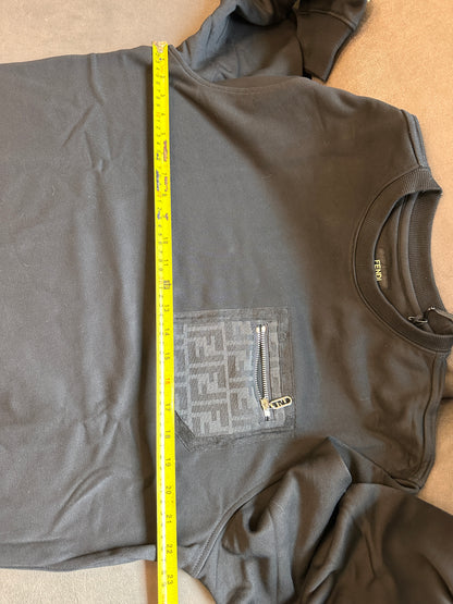 Camiseta básica de manga larga negra de Fendi