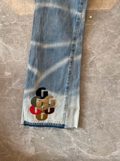Gallery Dept Flared Jeans with Multi-Color GD Logo Print