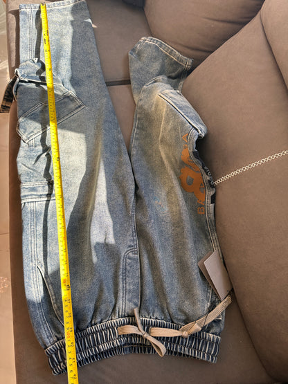 Balenciaga Blue Thickened Denim Jeans with Signature Branding