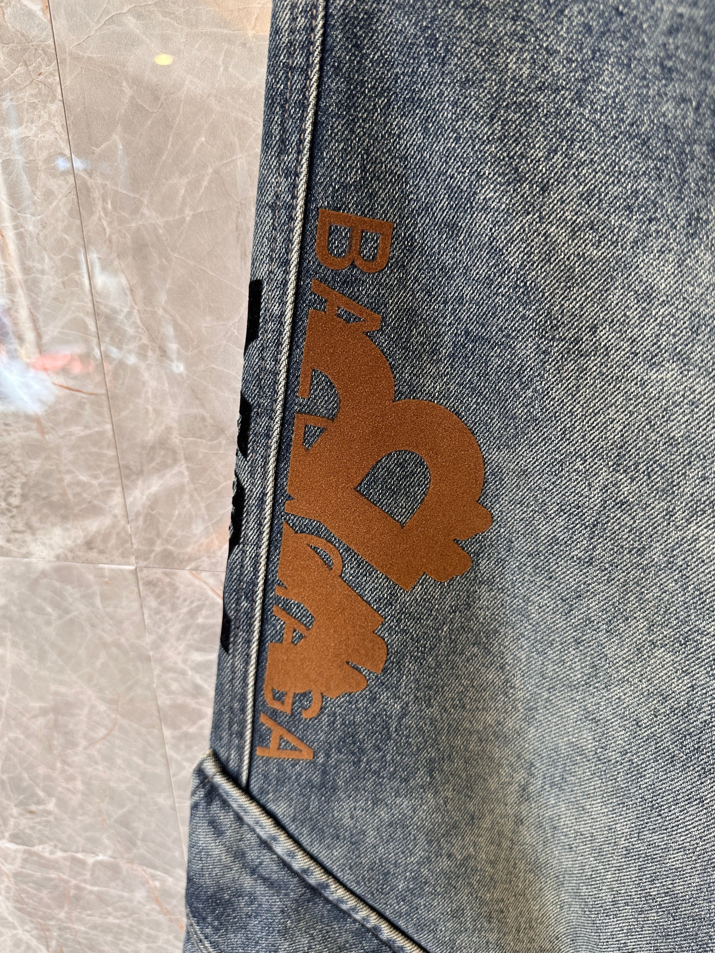 Balenciaga Blue Thickened Denim Jeans with Signature Branding