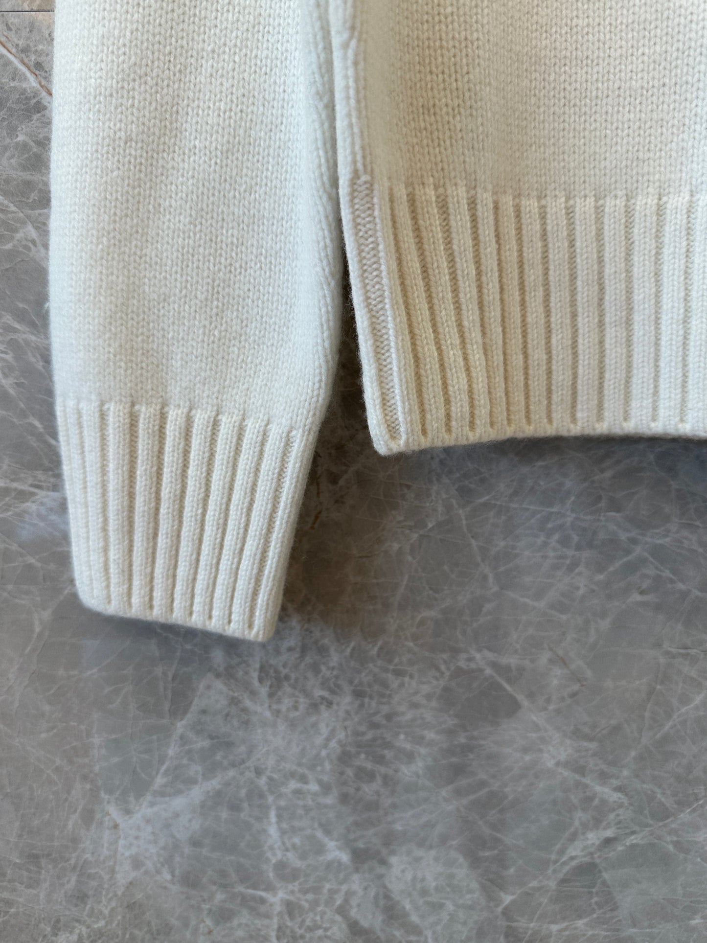 Prada White Knit Sweater with Embroidered Logo Oval Detail