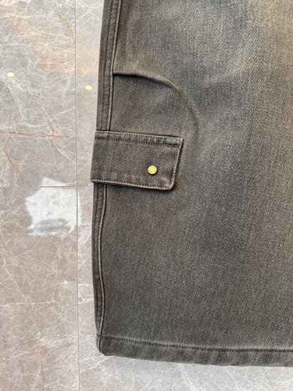 Louis Vuitton grey thickened denim jeans