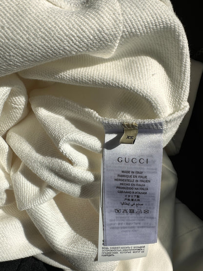 Sudadera blanca con capucha Gucci y logotipo de doble G