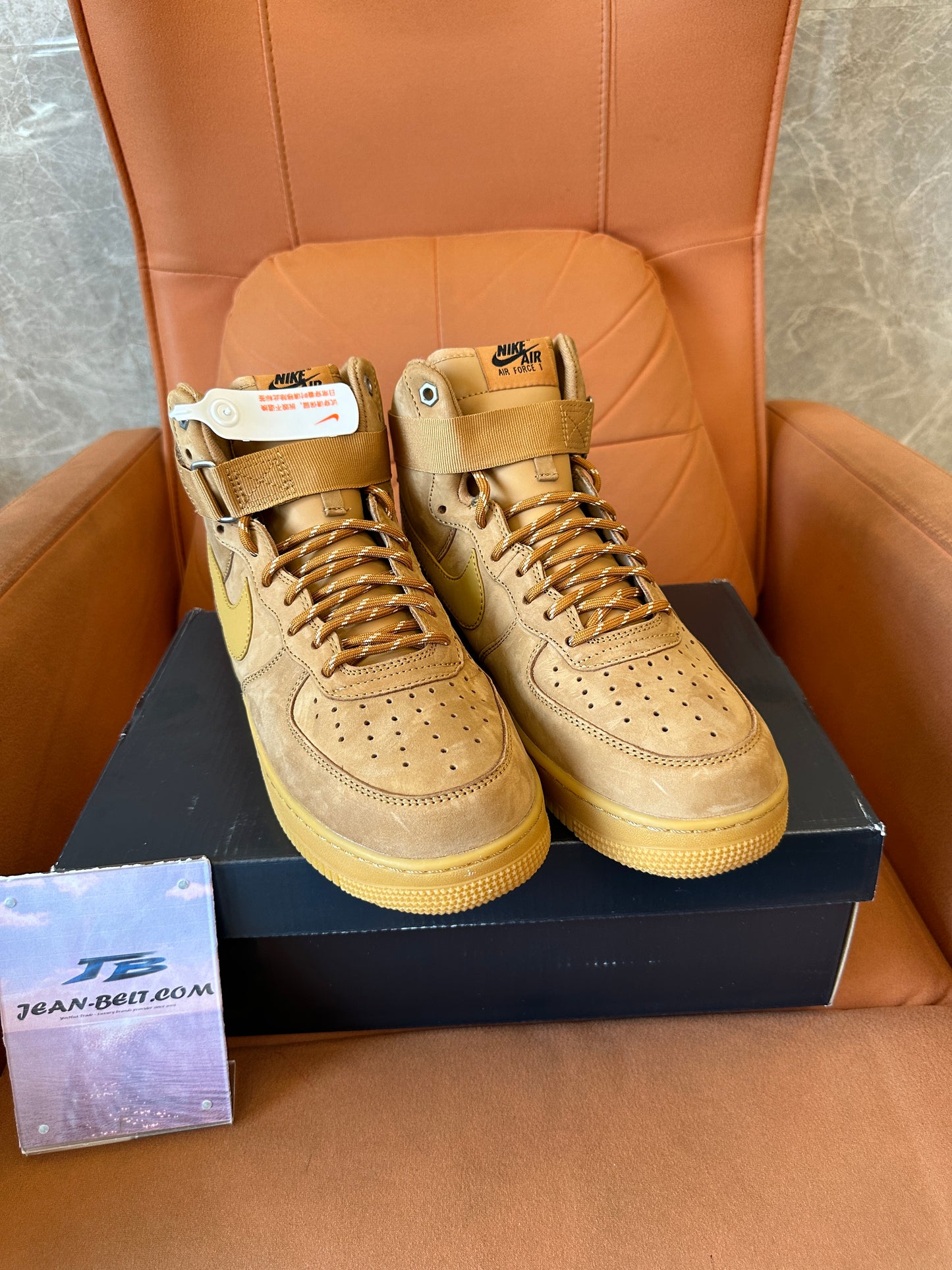 Nike Air Force 1 High Wheat Flax Suede Sneakers