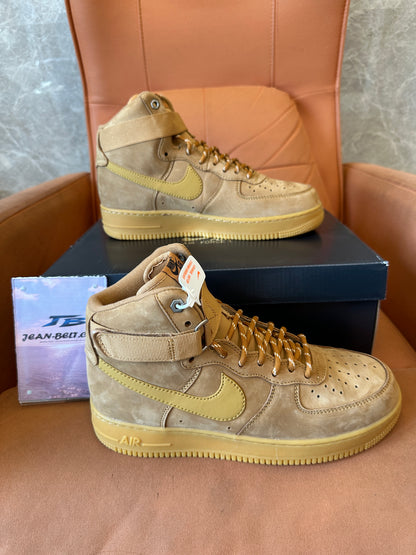 Nike Air Force 1 High Wheat Flax Suede Sneakers