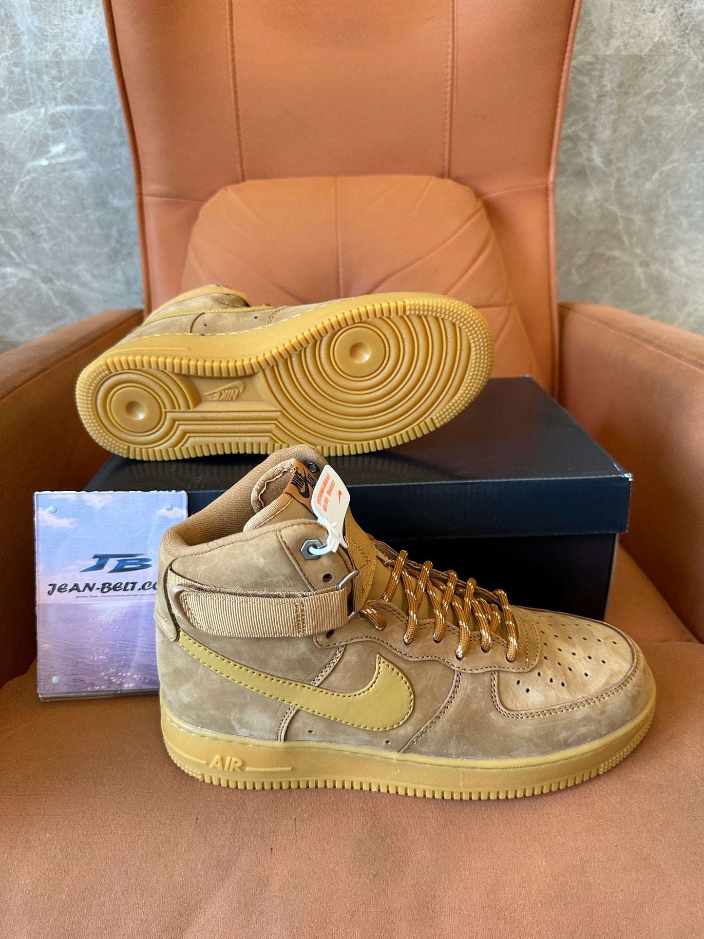 Nike Air Force 1 High Wheat Flax Suede Sneakers
