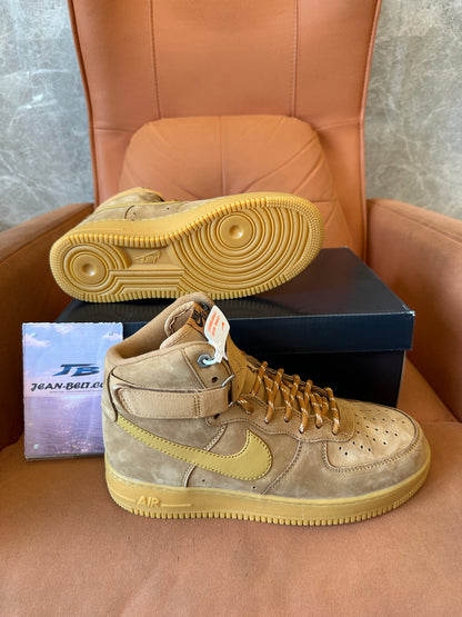 Nike Air Force 1 High Wheat Flax Suede Sneakers