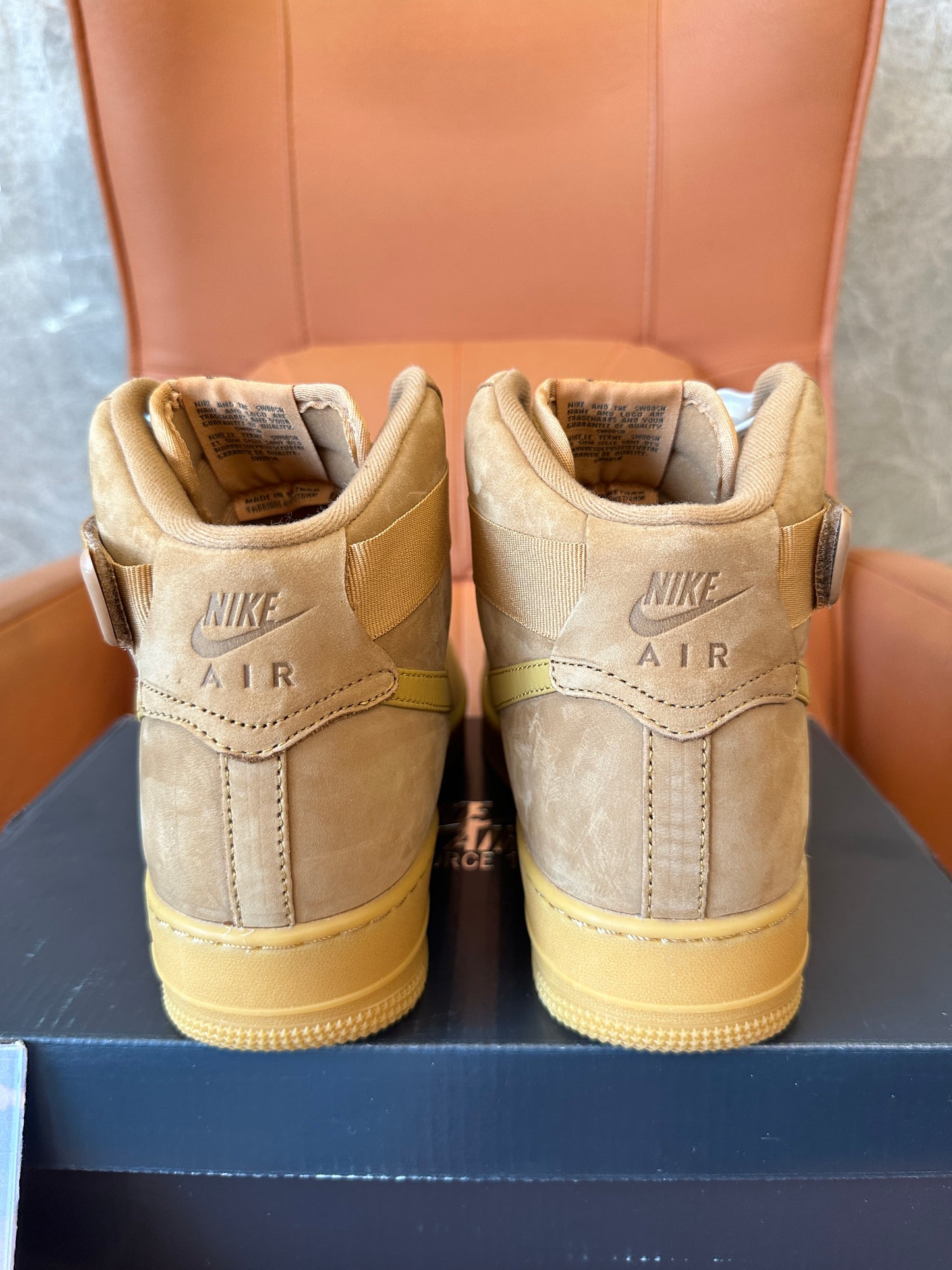Nike Air Force 1 High Wheat Flax Suede Sneakers