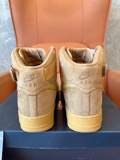 Nike Air Force 1 High Wheat Flax Suede Sneakers