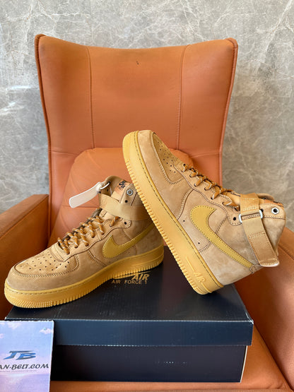 Nike Air Force 1 High Wheat Flax Suede Sneakers