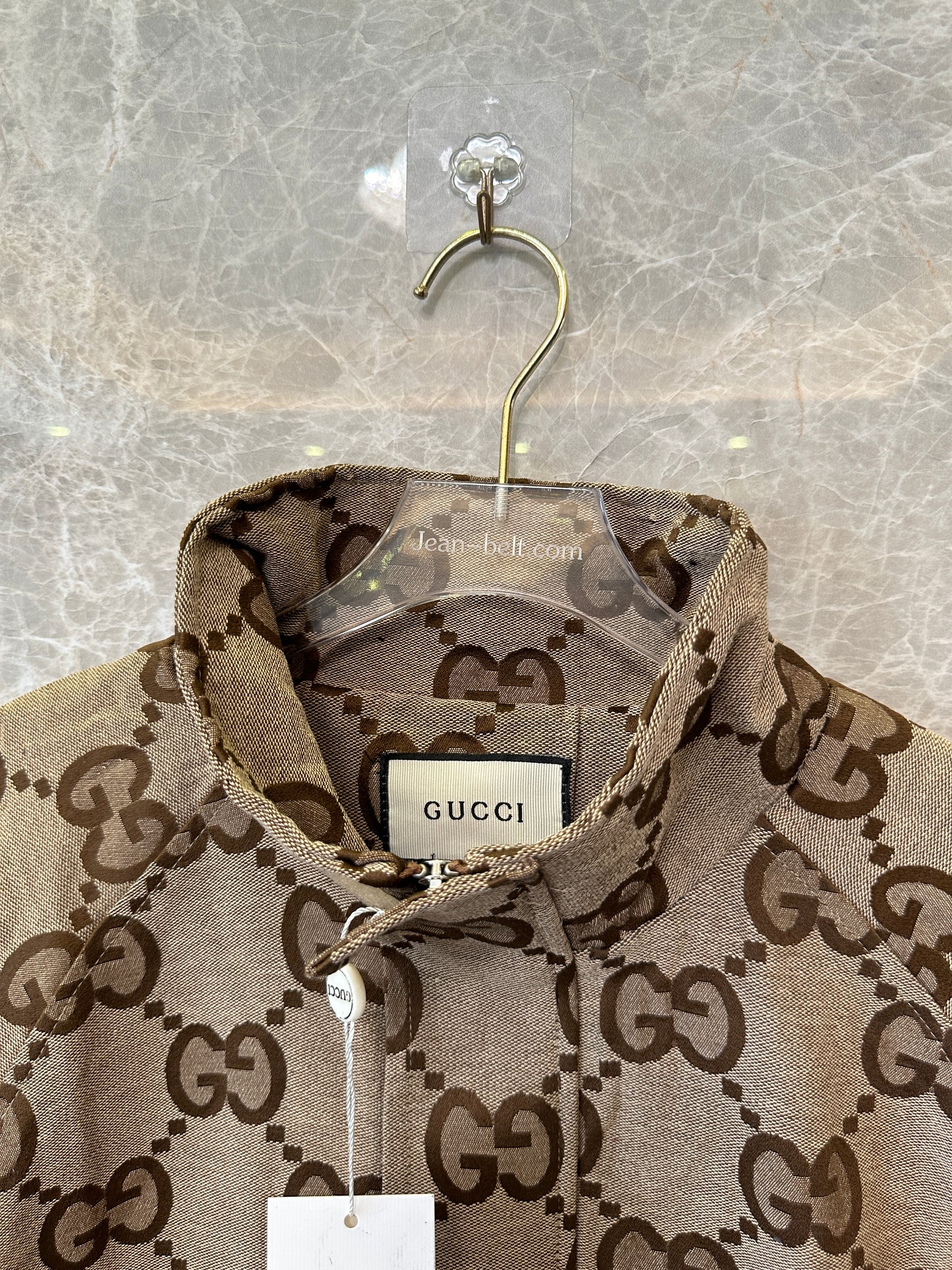 Gucci GG Monogram Zip Jacket Brown