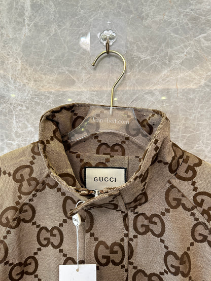 Gucci GG Monogram Zip Jacket Brown