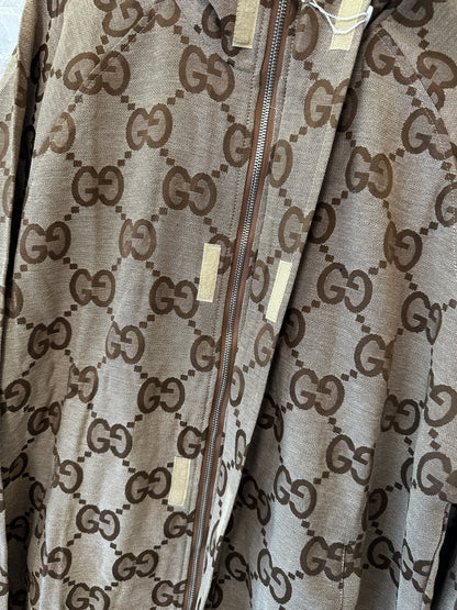 Gucci GG Monogram Zip Jacket Brown