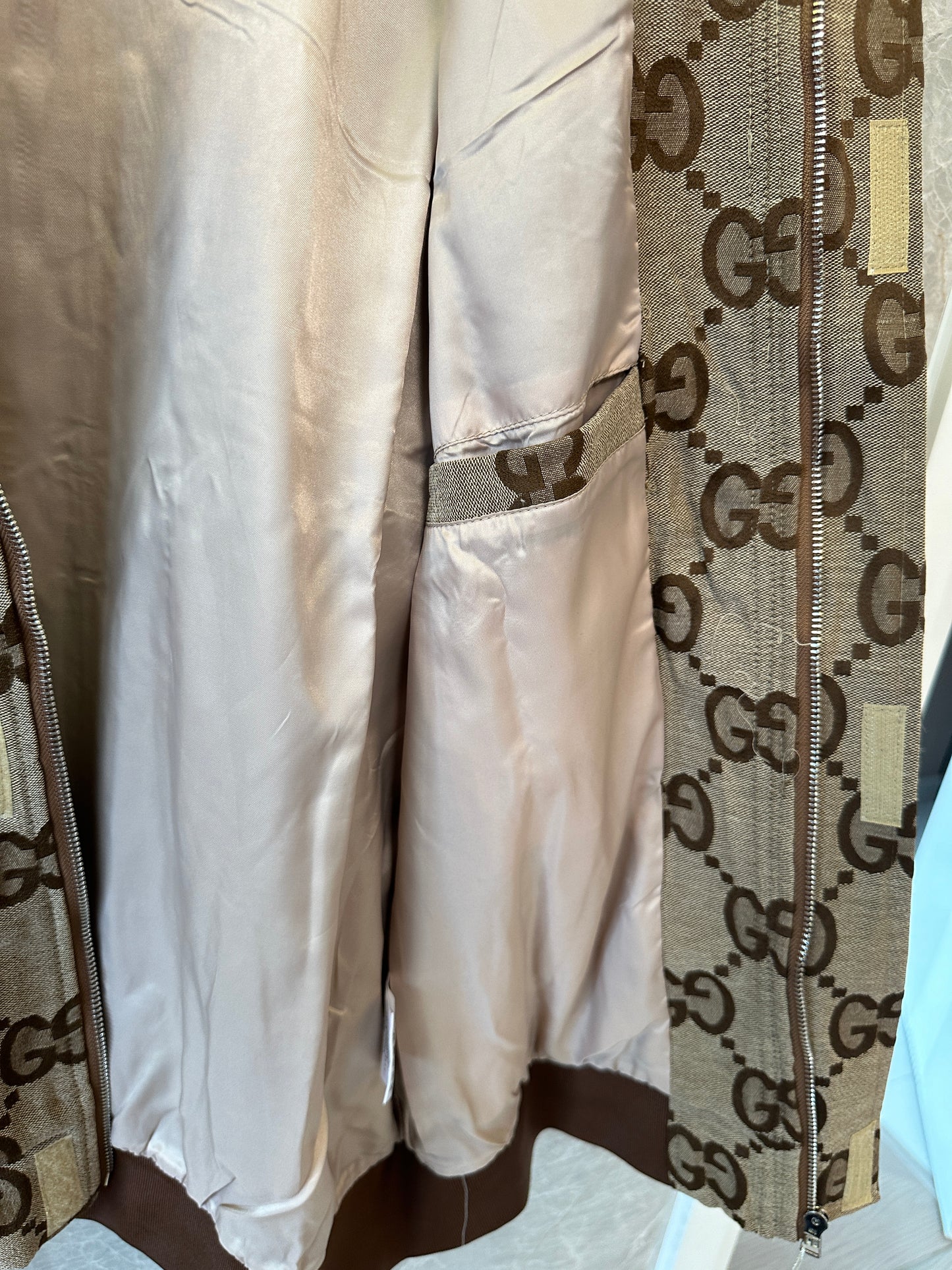 Gucci GG Monogram Zip Jacket Brown