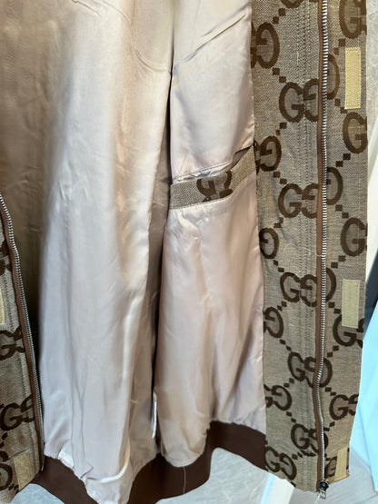 Gucci GG Monogram Zip Jacket Brown