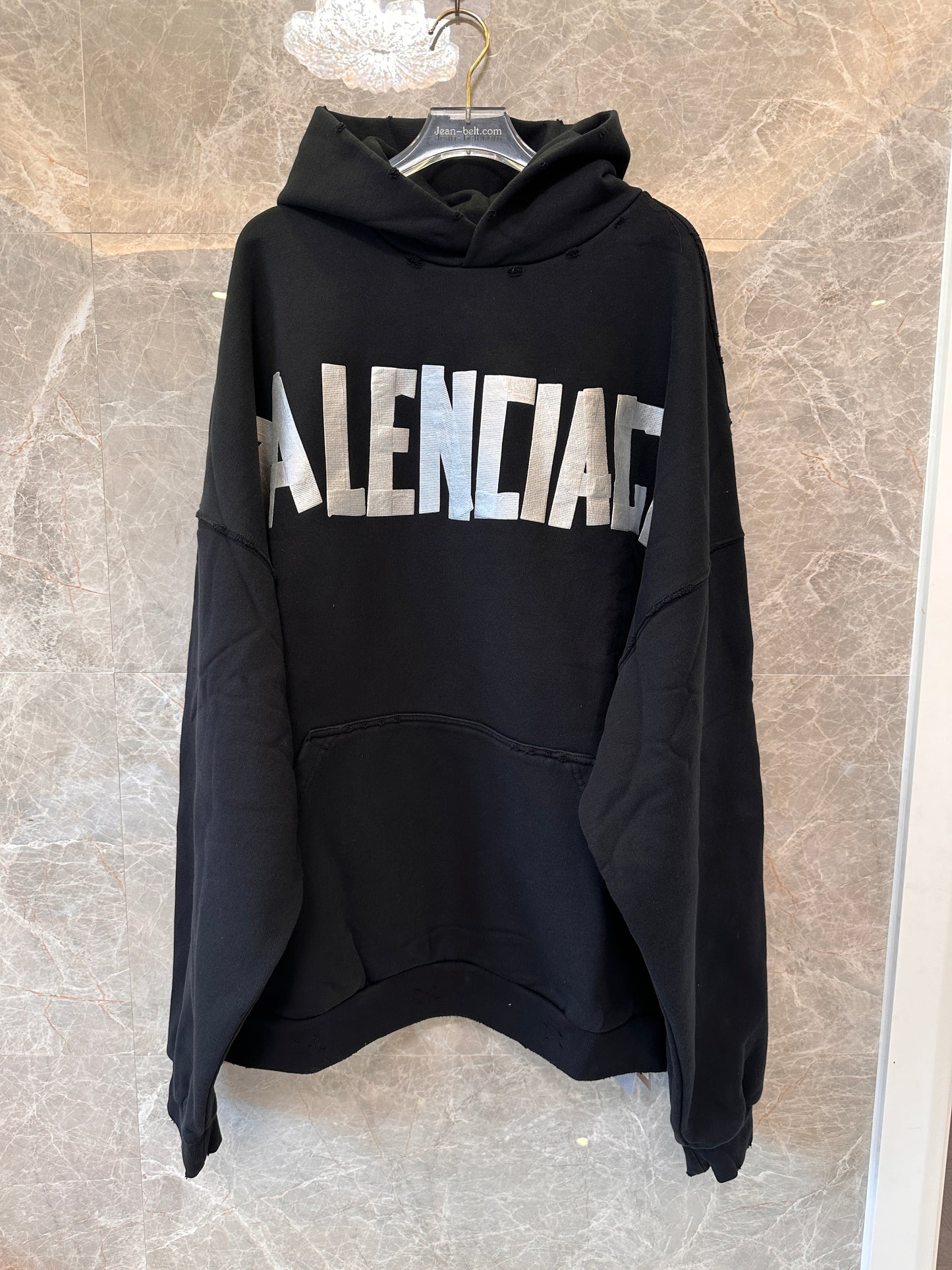 Balenciaga Metallic Logo Oversized Hoodie