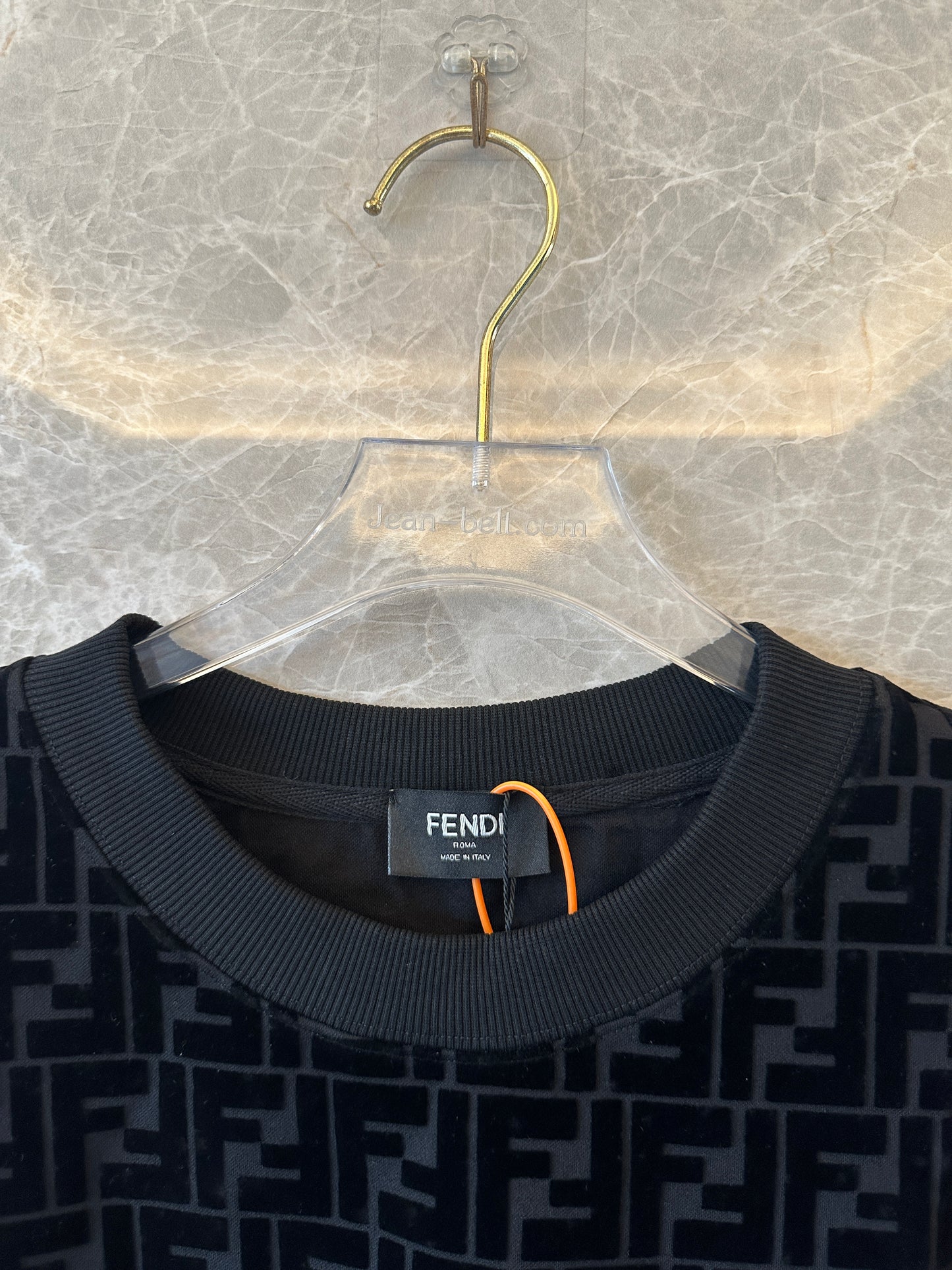Fendi Black Velvet FF Logo Sweatshirt