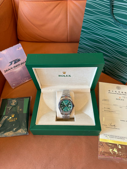 Rolex Datejust Green Dial 41mm Watch Jubilee Bracelet 904L Steel