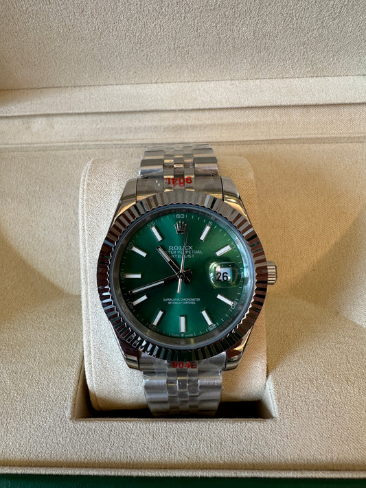 Rolex Datejust Green Dial 41mm Watch Jubilee Bracelet 904L Steel