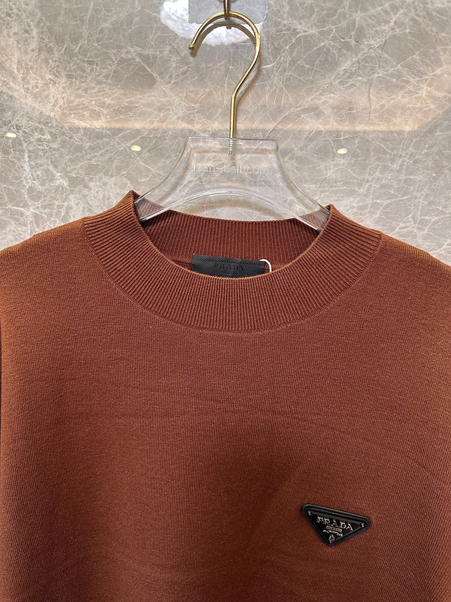 Prada men's camel brown cashmere sweater