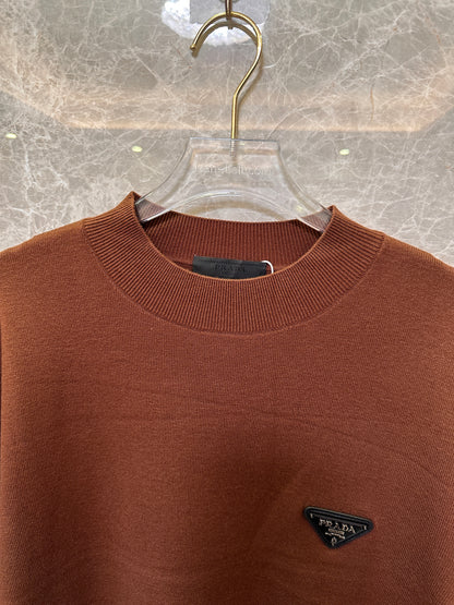 Prada men's camel brown cashmere sweater