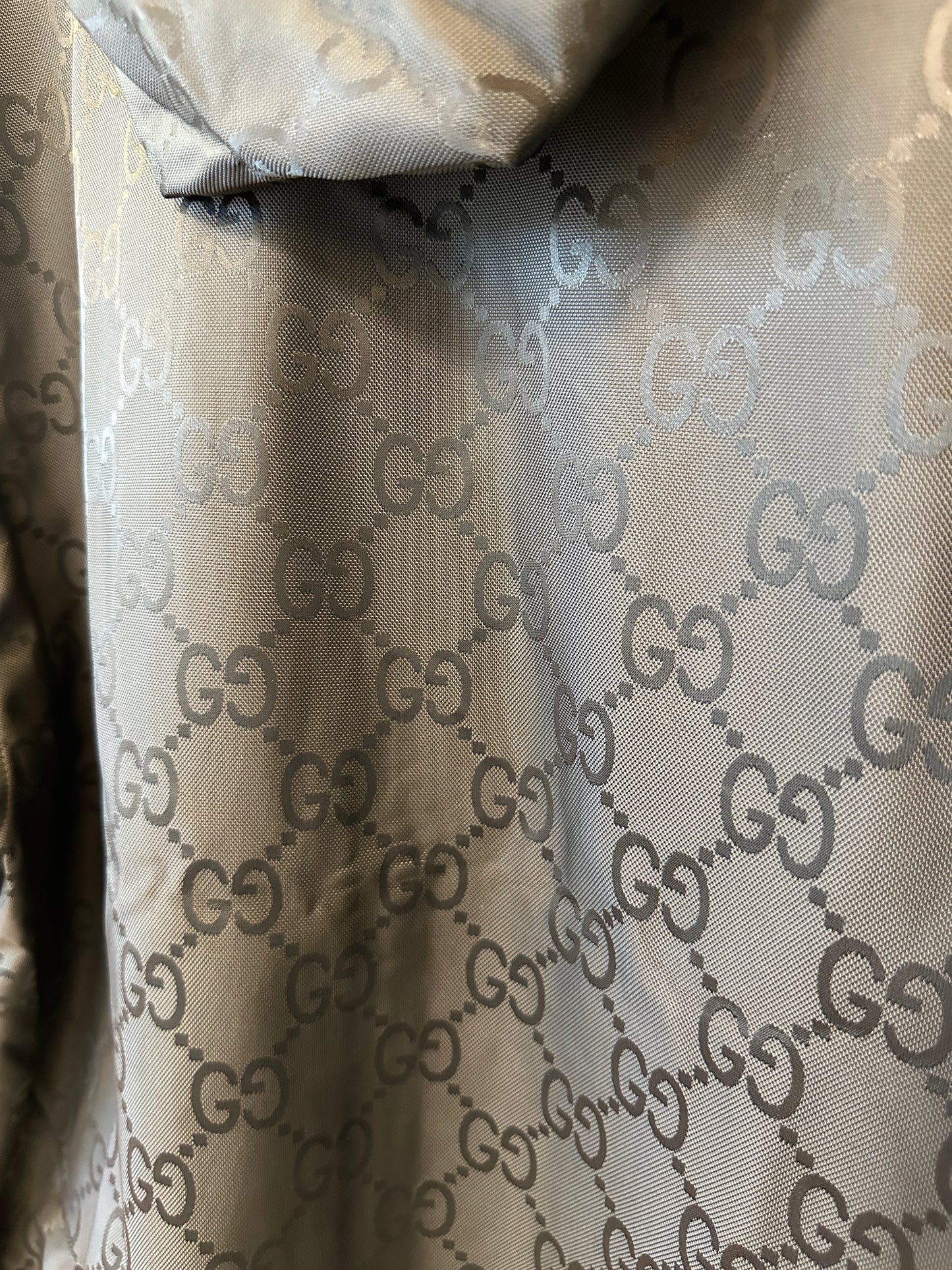 Gucci GG Monogram Windbreaker Jacket Black with Red Green Stripe