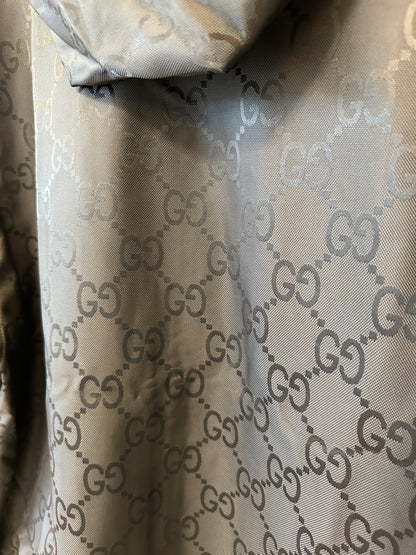 Gucci GG Monogram Windbreaker Jacket Black with Red Green Stripe