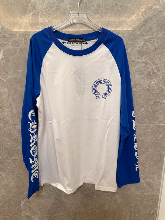 Camiseta de manga larga azul y blanca de Chrome Hearts