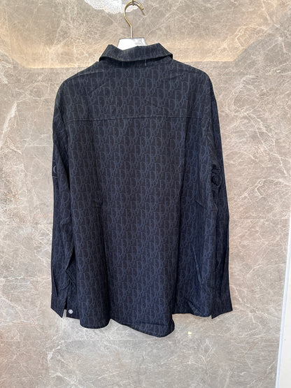 Camisa preta masculina Christian Dior com monograma