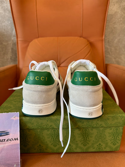 Gucci GG Monogram Web Stripe Low-Top Sneakers – White Canvas