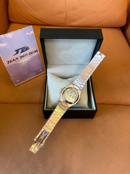 Patek Philippe Nautilus Rose Gold Automatic Watch with Moonphase Display