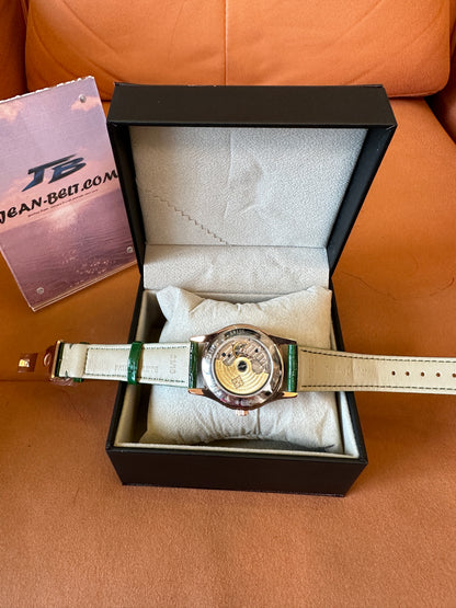 Patek Philippe Green Dial Diamond Bezel Automatic Watch – 40mm Luxury Leather Strap