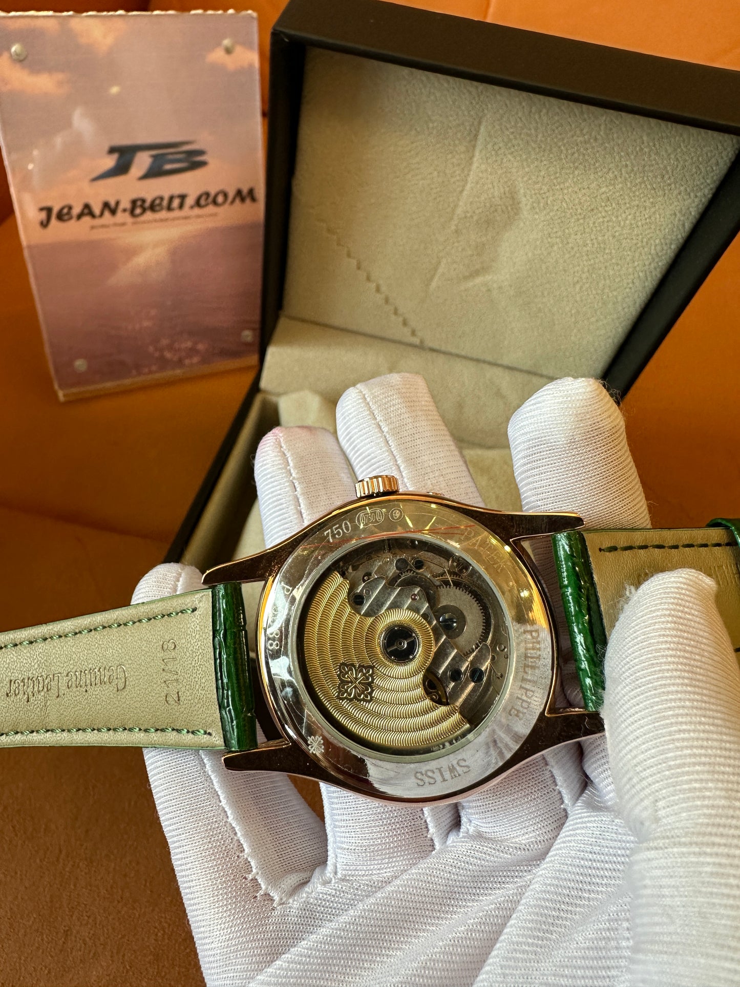Patek Philippe Green Dial Diamond Bezel Automatic Watch – 40mm Luxury Leather Strap