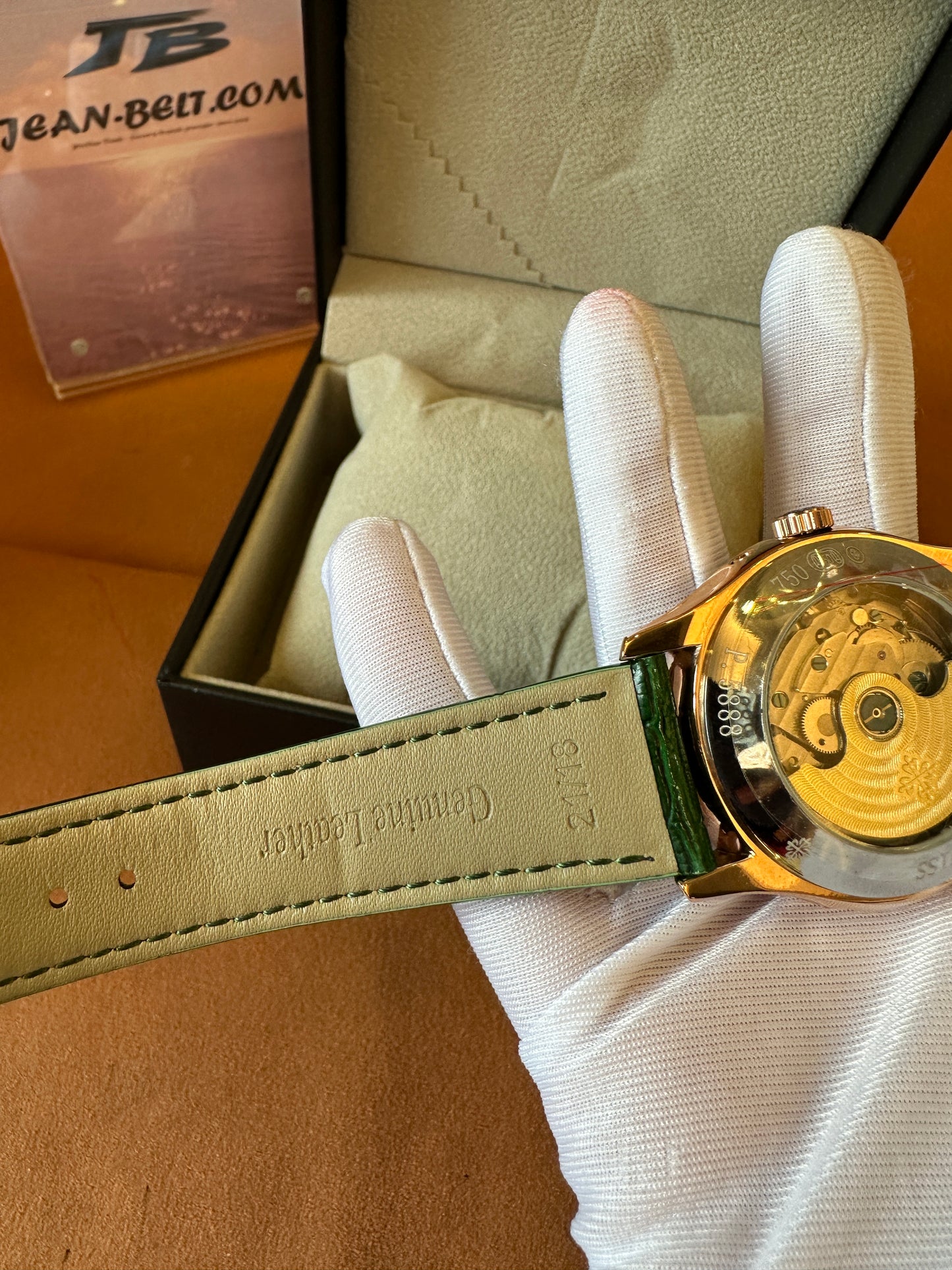 Patek Philippe Green Dial Diamond Bezel Automatic Watch – 40mm Luxury Leather Strap