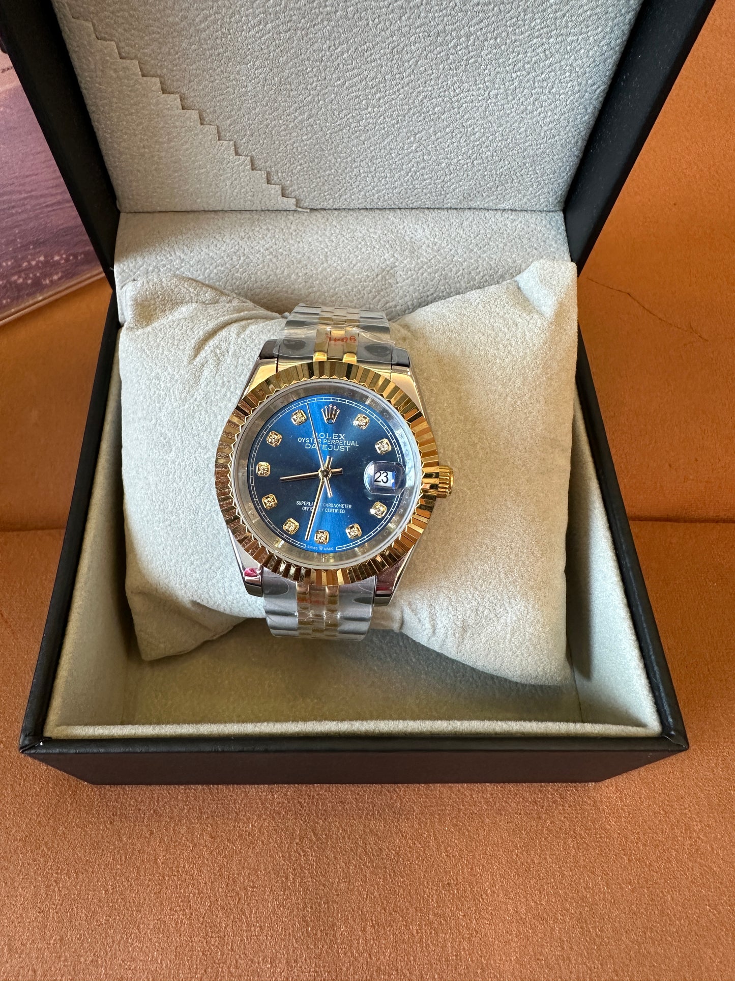Rolex Datejust 36mm Blue Diamond Dial Two-Tone Watch