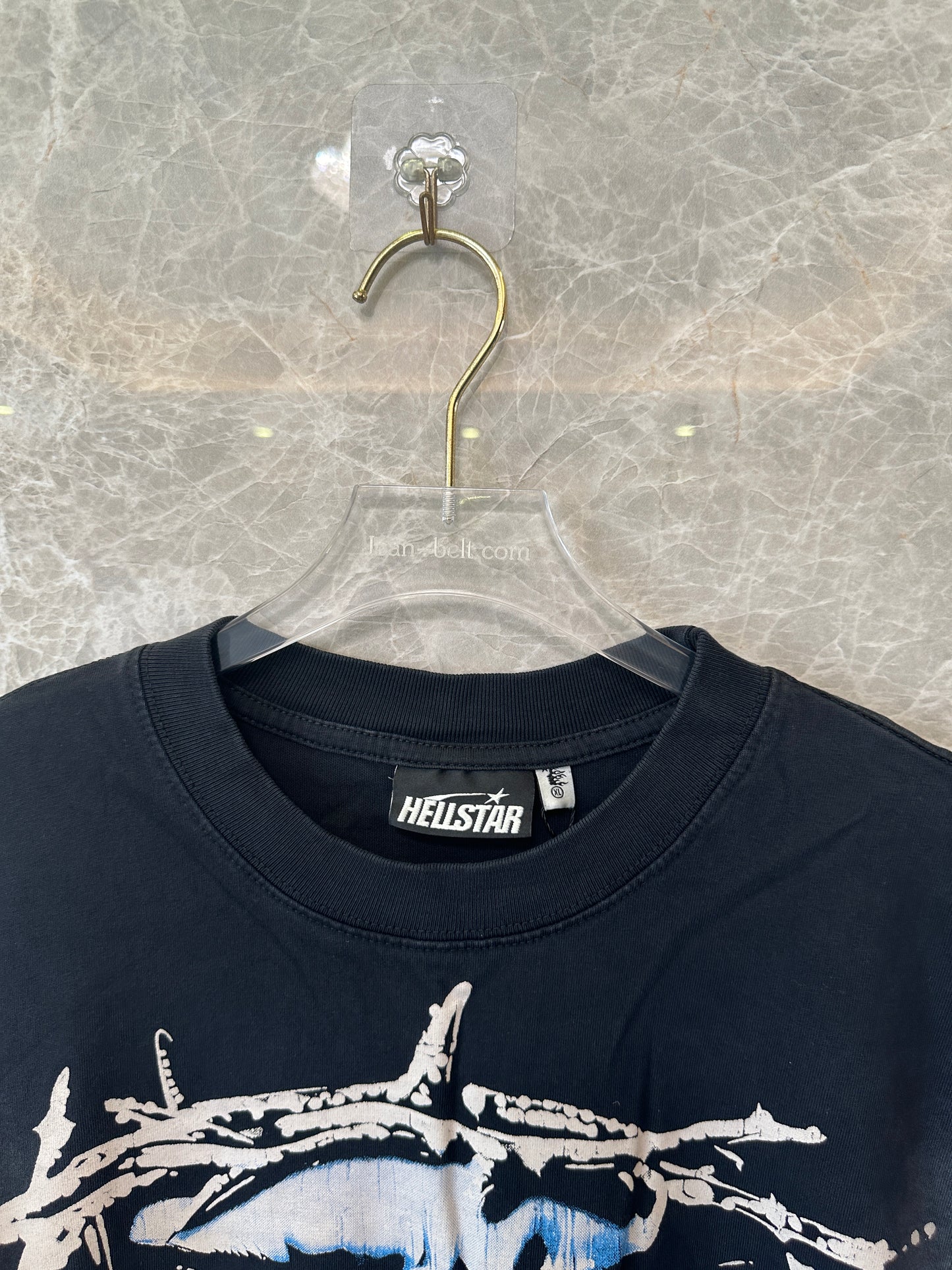 Hellstar "Path to Paradise" Black Graphic T-Shirt – Angel Wings & Crown Print